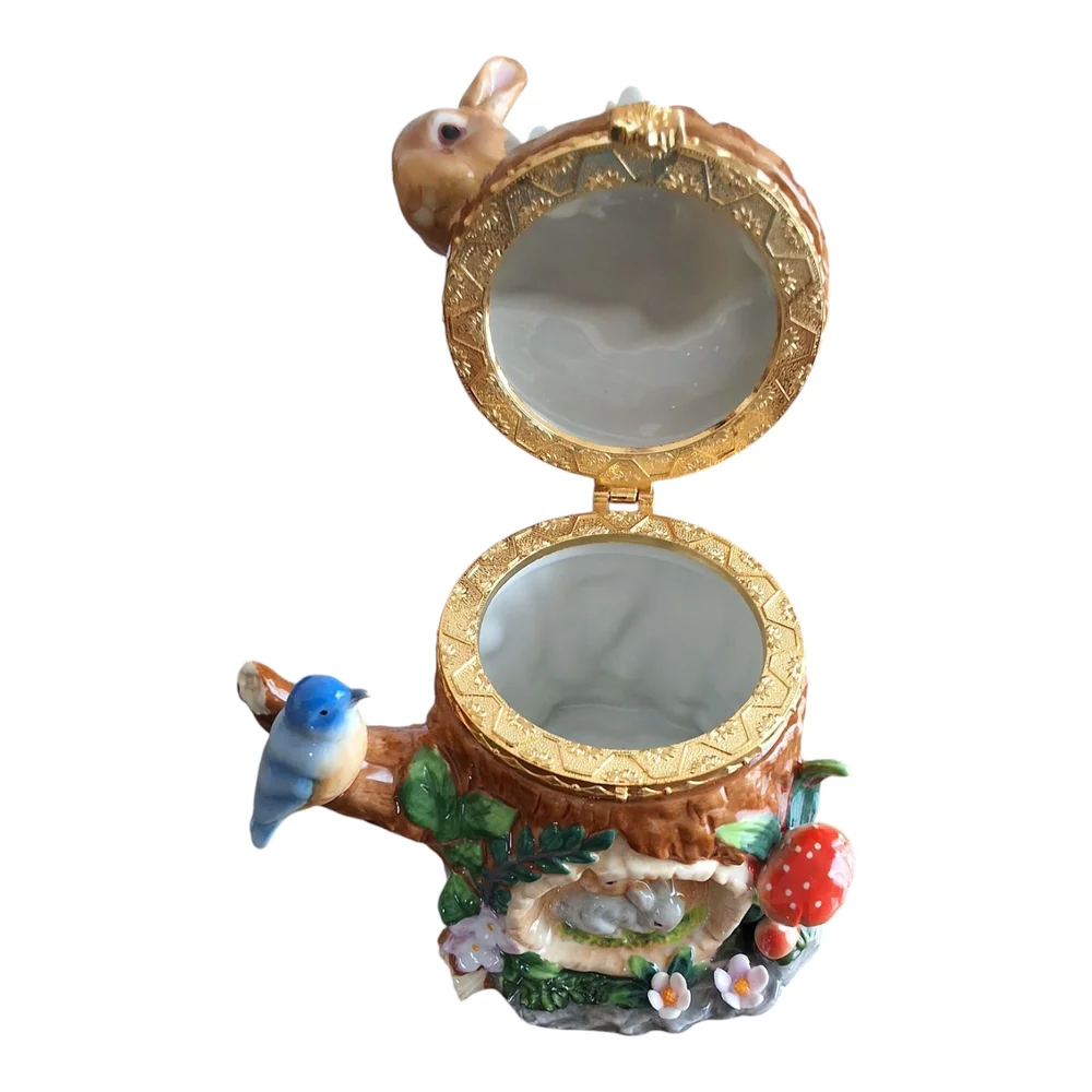 Charming Rabbit and Bird Trinket Box - Picture 5 of 8